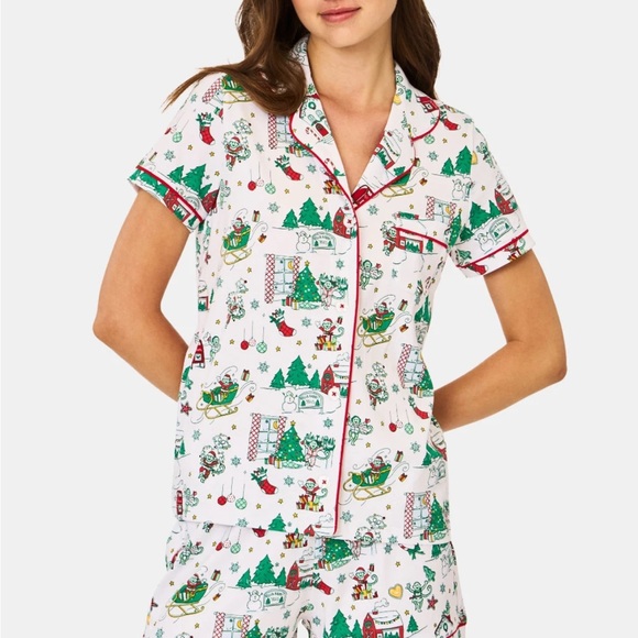 NEW! ROLLER RABBIT Snow Village 2025 Christmas Holiday Monkey Polo Pajamas - Picture 1 of 5